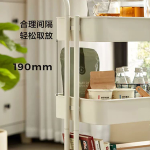 ชั้นวางของในครัวรถเข็นเก็บของอเนกประสงค์แบบเคลื่อนย้ายได้มีล้อ3ชั้น - Product Image 4