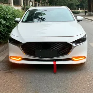 Gobison DRL LED Fog Lamp With Flow Yellow Turn Signal Daytime Running Light For Mazda 3 Axela 2019 2010 Fog Light
