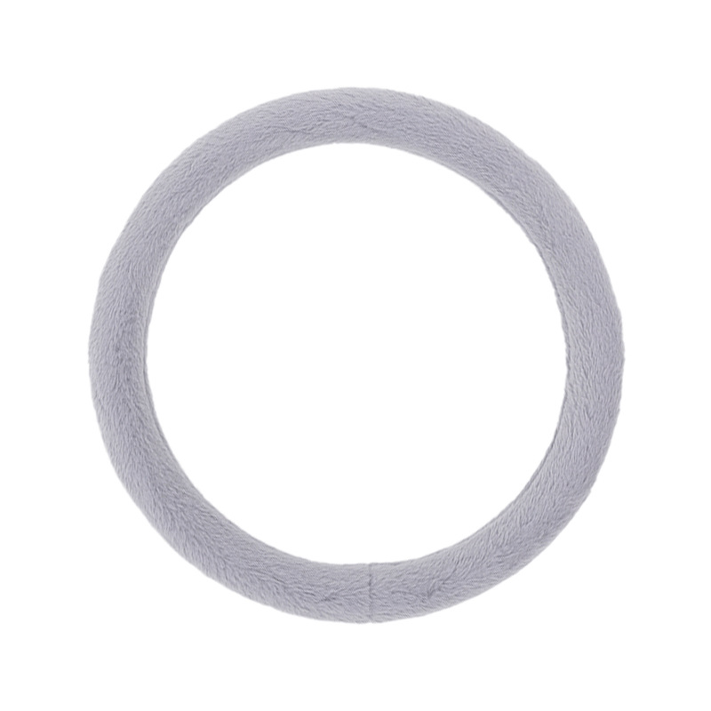 Couvre volant gris en fausse fourrure de lapin