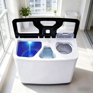 <span class=keywords><strong>Lave</strong></span>-<span class=keywords><strong>linge</strong></span> semi-automatique à chargement par le haut à trois bacs, grande capacité, pour usage domestique, avec fonction séchage - Product Image 1