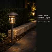 Lampe solaire de jardin en plastique marron, SMD LED 10LM, blanc chaud 3000K, lampe à piquet pour allée, batterie 700mAh, 43,6 cm
