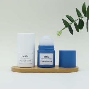 In Stock 50ml White Blue Plastic PP Deodorant Roll on <strong>Bottle</strong> Round Cylinder Stick <strong>Container</strong> - Product Image 1