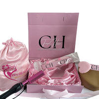 Boîtes de Luxe Personnalisées avec LOGO pour Perruques, Emballage pour Extensions de Cheveux, Sac en Satin, Bande de Fixation avec Cache-Oreilles et Peigne Chauffant