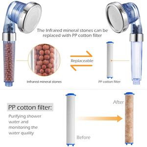 3 modalità filtro a risparmio idrico ad alta pressione soffione doccia portatile Eco filtro per l'acqua soffione doccia bagno ionico Spa - Product Image 6