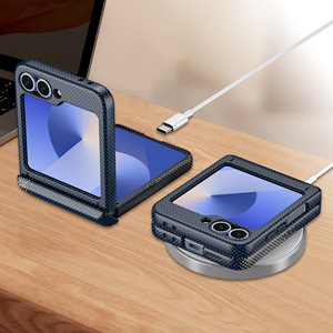 Sợi carbon trường hợp điện thoại, siêu mỏng và chống sốc, tương thích với Samsung Galaxy Z flip7/6/5/4/3 phong cách kinh doanh tối giản - Product Image 4