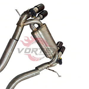 Sistema de Escape Catback Vortex SS304 de Longitud Igual para BMW M3 M4 F80 F82 S55 2014-2018, Sistema Valvetronic, Puntas Cuádruples en Negro Brillante - Product Image 6