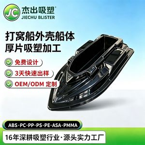 Barco Cebador de Plástico con Control Remoto, Alimentado por Batería, Casco Negro, Moldeado al Vacío, Modelo Personalizable - Product Image 2
