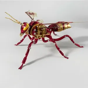 Exquisite Gift diy Metal insect assembly kits educational Jigsaw toy Red Gold Mechanical Metal Wasp 3D puzzle