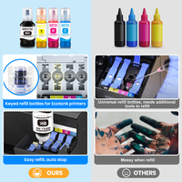 Set Tinta Sublimasi Isi Ulang CMYK 100Ml untuk Epson EcoTank ET2800 ET2850 ET3830 ET4850 ET8550 Tinta Transfer Panas Mug & Kain