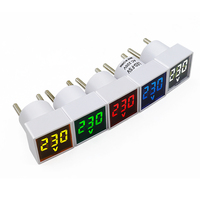 Voltmètre numérique miniature AC 220V avec affichage LED, prise EU, voltmètre carré, voyants lumineux