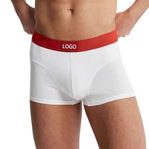 Venta al por mayor de calzoncillos bóxer de pierna corta, cintura elástica sólida, transpirable, logotipo personalizado, ropa interior de marca de lujo de algodón, bañadores para hombres - Product Image 1