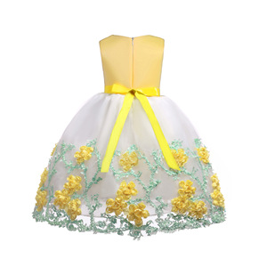 Vestidos de Niña de Alta Calidad con Apliques de Algodón y Lazo en Capas, Diseños Elegantes de Encaje y Flores para Fiestas, ODM - Product Image 6