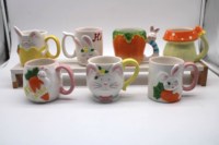 Kreative Kaninchen Pilz geformte Keramik becher 3D Tier Design dekorative Getränke Ware Osterhasen Kaffee Keramik becher benutzer definierte Tasse