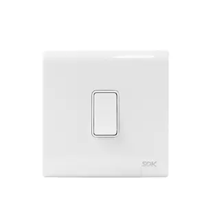 Interruptor eléctrico de pared para el hogar, 250V 16AX, 1 Banda, 1 vía, interruptor de luz blanco británico