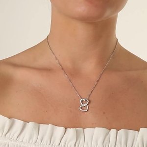 Collier pendentif coeur à coeur en zircon avec boîte-cadeau et carte de message cadeau de fête des mères à ma mère - Product Image 5