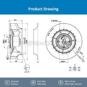 For R3G250-RK55-05 48VDC 105W 2.3A 2250RPM Free Standing ODM/OEM <b>Air</b> <b>Purifier</b> HVAC AHU Centrifugal Cooling <b>Fan</b> - Product Image 4