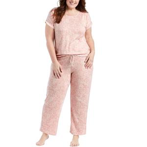 2023 nouveau modèle femmes coupe ajustée à manches courtes haut et pantalon imprimé personnalisé avec prix d'usine direct du Bangladesh - Product Image 3