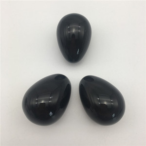 Huevos de cristal de obsidiana para mujer, Gema Natural, piedra pulida, cuarzo negro, para regalo - Product Image 1