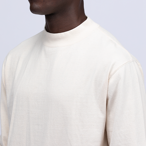 Oem/Odm 100% Katoenen Tshirt Mannen Custom Mock Hals Lange Mouw T-Shirt Zwaargewicht Drop Shoulder T-Shirts Voor Mannen - Product Image 2