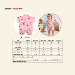 Niedliche Neugeborenen-Babykleidung mit Erdbeer-Print 2-teiliges Baby-Pyjama-Set Baumwoll-Schlafanzug Sommer Kleinkind-Mädchen-Kleidungsset - Product Image 2