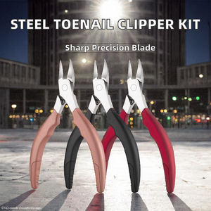 Hot Selling Stainless Steel Toe Finger <b>Nail</b> Clippers Ingrown Toenail Trimmer <b>Tool</b> Care Kit Easy Cuticle Pusher Nipper Thick - Product Image 2