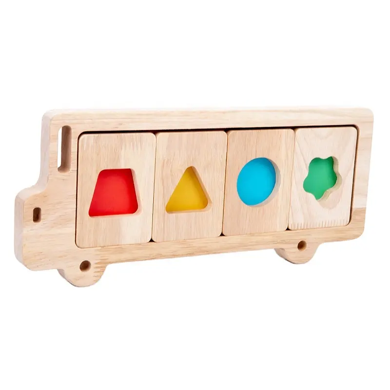 面白い木製車両形状色並べ替えおもちゃ散布幾何学おもちゃ認知スプライスボードビルディングブロックおもちゃ