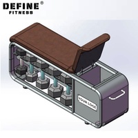 Définir la forme physique rangement réglable multi-usages haltérophilie salle de sport Multi banc avec haltères boîte de rangement