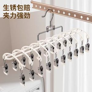 Clothing Organizer Hanger With 12 <b>Clips</b> For Socks Underwear Pants Space Saving Design <b>Hook</b> Type Drying Rack Rectangle Shape - Product Image 2