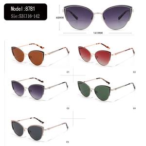 Gafas de sol polarizadas con forma de ojo de gato, unisex, con montura metálica, montura pequeña, gafas de moda vintage para conducir, viajar, playa - Product Image 2