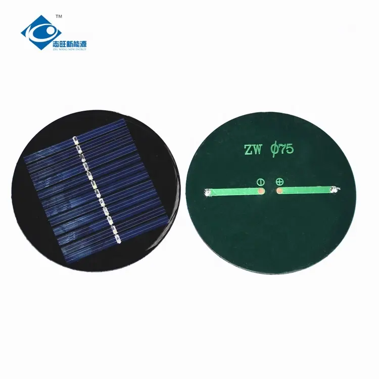 0,4 ватт панель солнечных батарей эпоксидной смолы ZW-Dia75 круглые мини-панели солнечных батарей 6V портативный портативное зарядное устройство от солнечной энергии