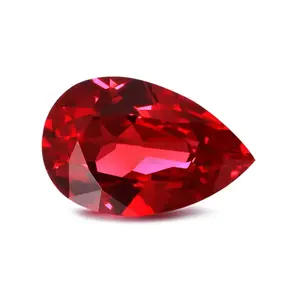 Лидер продаж, оптовая цена, алмазная резка овальной формы красного цвета, оригинальный синтетический Рубин, драгоценные камни