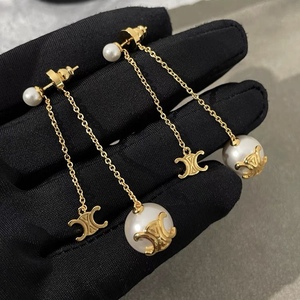 Mẫu mới: Hoa tai mặt dây chuyền ngọc trai kiểu Pháp cổ điển mạ vàng 18K dành cho nữ, thiết kế tối giản hình trái tim, chất liệu hợp kim. - Product Image 2