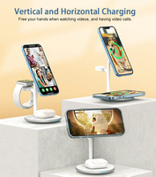 Station de charge sans fil 3-en-1 certifiée 15W à charge rapide, multifonctionnelle pour téléphone portable, iPhone et Apple Watch (compatible magnétique)