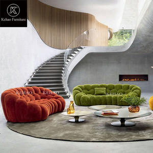 <span class=keywords><strong>Sofa</strong></span> Gelembung Mewah Desain Baru Warna Kuning Berumbai Custom 2 Dudukan <span class=keywords><strong>Sofa</strong></span> Gelembung Beludru Hijau Roche Bobois - Product Image 2