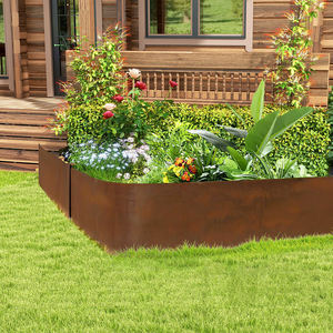 Bordo da <span class=keywords><strong>giardino</strong></span> arrugginito in acciaio Corten nero bordo decorativo in <span class=keywords><strong>alluminio</strong></span> metallo 90 gradi acciaio bordo prato - Product Image 1