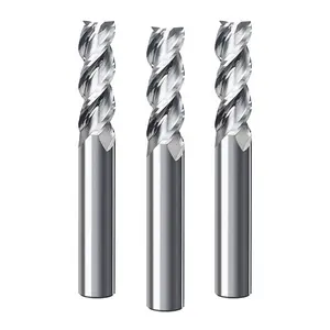 Aluminum milling cutter 3 flutes flat carbide end mill with high polished