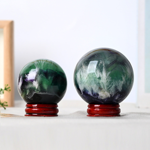 High Quality Natural Healing Polished <b>Crystal</b> Feather Fluorite Sphere <b>Ball</b> for Home Decor - Product Image 4