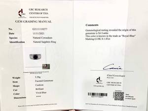 แหวนแซฟไฟร์สีน้ำเงินรอยัลคุณภาพสูง 1.83 กะรัต แซฟไฟร์ธรรมชาติจากศรีลังกา ตัวเรือนทอง 18K ประดับเพชรระยิบระยับ 106 เม็ด แหวนผู้ชายระดับพรีเมียม - Product Image 6