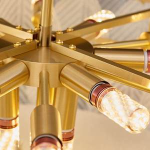 Modern Leaf Design Chandelier D500 H300 LED Round Pendant <b>Light</b> For Living Room Bedroom Villa <b>Lighting</b> Fixtures - Product Image 4