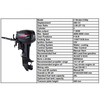 Moteur hors-bord pour bateau à essence 2 temps 9,9 CV à arbre long avec démarrage électrique, moteur hors-bord de haute qualité 9,9 CV pour bateau pneumatique