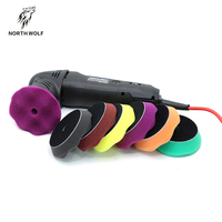 Kit de tampons de polissage en mousse pour voiture, marque privée, 6 étapes, motif gaufré, nano-polissage, coupe intensive, forme biseautée, 3 pouces, entretien automobile