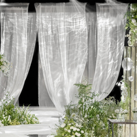 Voile de mariage pour la décoration de scène de mariage, toile de fond de scène en soie lumineuse, décoration de plafond en soie fluide et lumineuse, couleur blanche