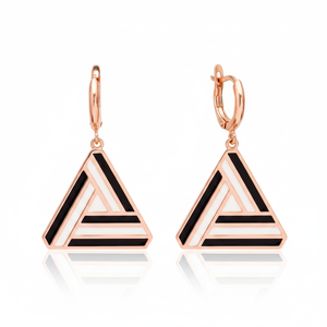 Origami Triangle Minimaliste Émail Conception 925 Boucle D'oreille En Argent Sterling Turc En Gros Bijoux - Product Image 2