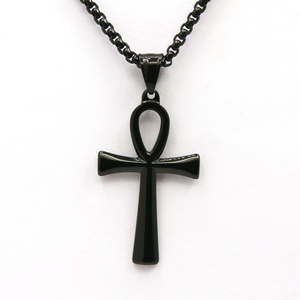 Collier pendentif croix Inca tendance en acier inoxydable argenté de haute qualité avec breloque pour homme, 7g, cadeau - Product Image 3