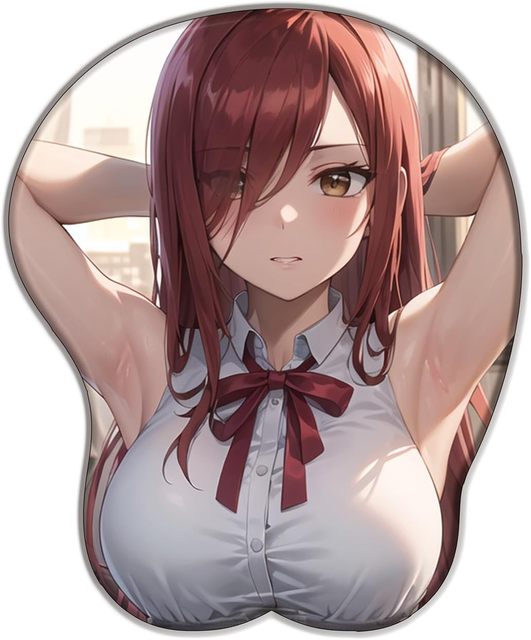 Fairy Tail Erza Scarlet 3D Heated Wrist Rest Silicone Mouse Pad with Stock for Desktop Keyboard and Laptop