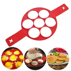 Silicone Pancake Maker Multiple Shapes 7 Holes Nonstick Baking Mold Ring Fried Egg Molds for Family Cooking Kitchenware Gadgets