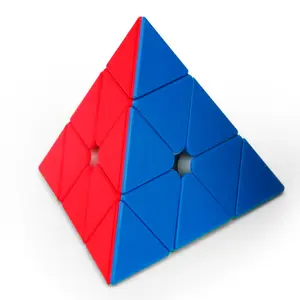 Moyu cubo de pirâmide magnético, quebra-cabeça de pirâmide magnética sem adesivos, cubo mágico