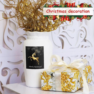 Étiquettes de vin de Noël personnalisées Étiquettes de bouteille de vin de luxe imprimées en feuille d'or pour la décoration de fête d'<span class=keywords><strong>anniversaire</strong></span> de Noël - Product Image 2