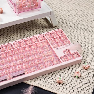Aflion, venta al por mayor, juego completo de 150 teclas, PBT, PC, doble cereza, altura, Stock, Teclado mecánico rosa, tecla - Product Image 2