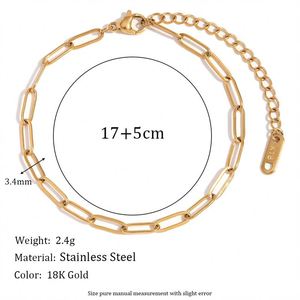 Mode Minimaliste En Acier Inoxydable Populaire Chaîne Plaine Bijoux En Acier Inoxydable Plaqué Or 18k Bracelets pour Femmes - Product Image 5